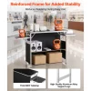 VEVOR Folding Portable Bar Table, 43.3 x 15.4 x 34.6 in, with Carry Bag, Storage Shelf, and Detachable Skirt, Quick and Easy Setup, Foldable Mobile Bartending Station for Events, Party, Tradeshow