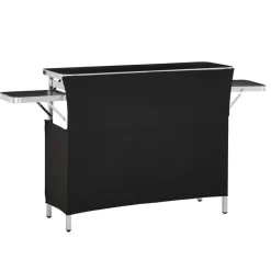 VEVOR Folding Portable Bar Table, 43.3 x 15.4 x 34.6 in, with Carry Bag, Storage Shelf, and Detachable Skirt, Quick and Easy Setup, Foldable Mobile Bartending Station for Events, Party, Tradeshow