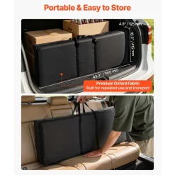 VEVOR Folding Portable Bar Table, 43.3 x 15.2 x 34.8 in, with Carry Bag, Storage Shelf, and Detachable Skirt, Quick and Easy Setup, Foldable Mobile Bartending Station for Events, Party, Tradeshow