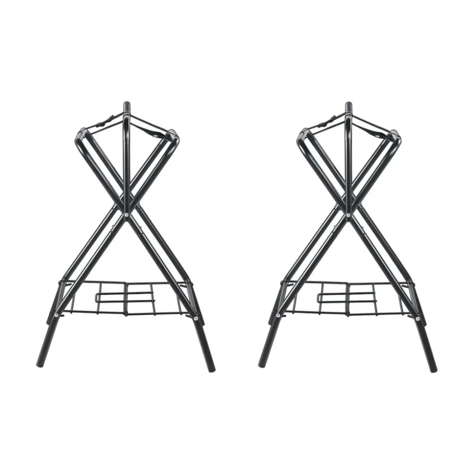 VEVOR Folding Saddle Rack, 28 x 19 x 37.5 in, 2 Packs Freestanding Horse Saddle Stand, Portable Horse Blanket Holder, Heavy Duty Steel Saddle Rack for English & Western Saddles, Tack Storage, Black