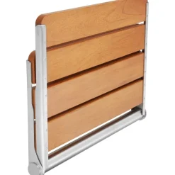 VEVOR Folding Teak Shower Seat, 20.9 x 16'' Unfolded, Wall Mounted Fold Up Shower Bench with 500 lbs Load Capacity, Space Saving Home Care Fold Down Shower Chair, for Seniors Pregnant Women Children