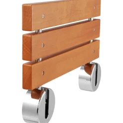 VEVOR Folding Teak Shower Seat, 20.1" x 13.2" Unfolded, Wall Mounted Fold Up Shower Bench with 440 lbs Load Capacity, Space Saving Home Care Fold Down Shower Chair, for Seniors Pregnant Women Children
