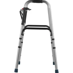 VEVOR Folding Walker, 2-Button Folding Walkers with 8-Level Adjustable Height and Durable Handles, Lightweight Aluminum Mobility Walker Aid for Elderly Handicapped Disabled, Up to 350 Pounds