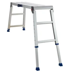 VEVOR Folding Work Platform, Adjustable Height 23-34.5 in, 40 x 12 in Aluminum Step Stool, 500 lbs Load Capacity, Heavy Duty Non-Slip Platform Ladder, Portable Work Bench for Painting, Maintenance