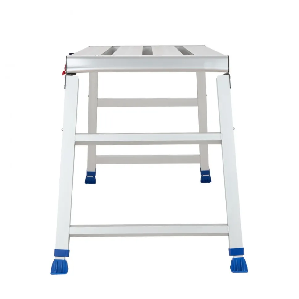 VEVOR Folding Work Platform, Adjustable Height 23-34.5 in, 40 x 18 in Aluminum Step Stool, 500 lbs Load Capacity, Heavy Duty Non-Slip Platform Ladder, Portable Work Bench for Painting, Maintenance
