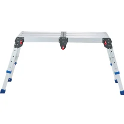 VEVOR Folding Work Platform, Adjustable Height 14.2-20 in, 500 lbs Capacity Aluminum Step Stool, Heavy Duty Non-Slip Platform Ladder, Portable Work Bench for Painting, Cleaning, Home & Professional