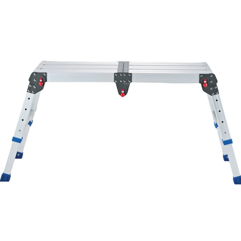 VEVOR Folding Work Platform, Adjustable Height 14.2-20 in, 500 lbs Capacity Aluminum Step Stool, Heavy Duty Non-Slip Platform Ladder, Portable Work Bench for Painting, Cleaning, Home & Professional