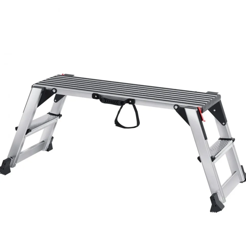 VEVOR Folding Work Platform, 660 lbs Load Capacity, Aluminum Drywall Stool Ladder, Heavy Duty Work Bench w/ Non-Slip Feet, Ideal for Washing Vehicles, Cleaning, Painting, Decorating