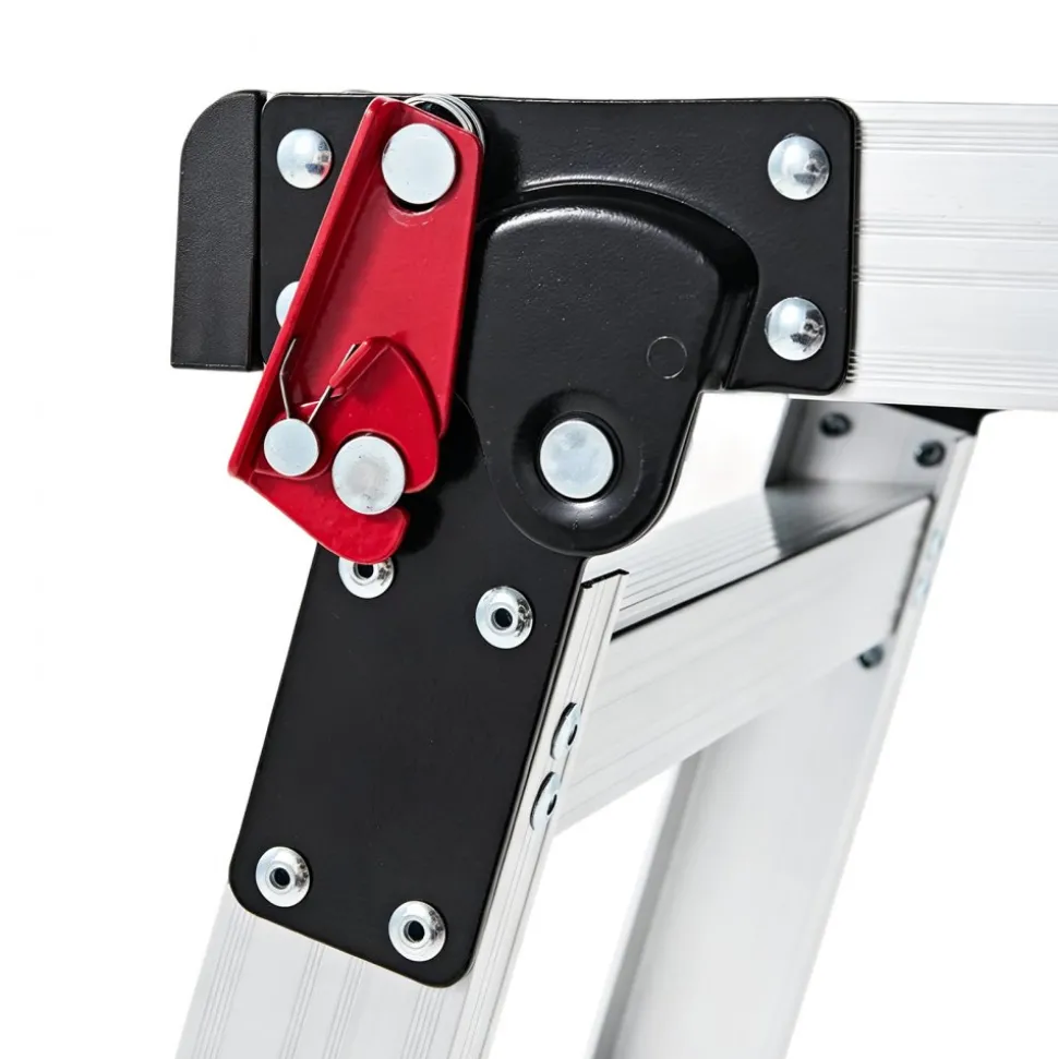 VEVOR Folding Work Platform, 35.8 x 12.2 in Aluminum Step Stool, 16.5 in Height, 500 lbs Load Capacity, Heavy Duty Platform Ladder with Locks, Portable Work Bench for Painting & Maintenance & Home