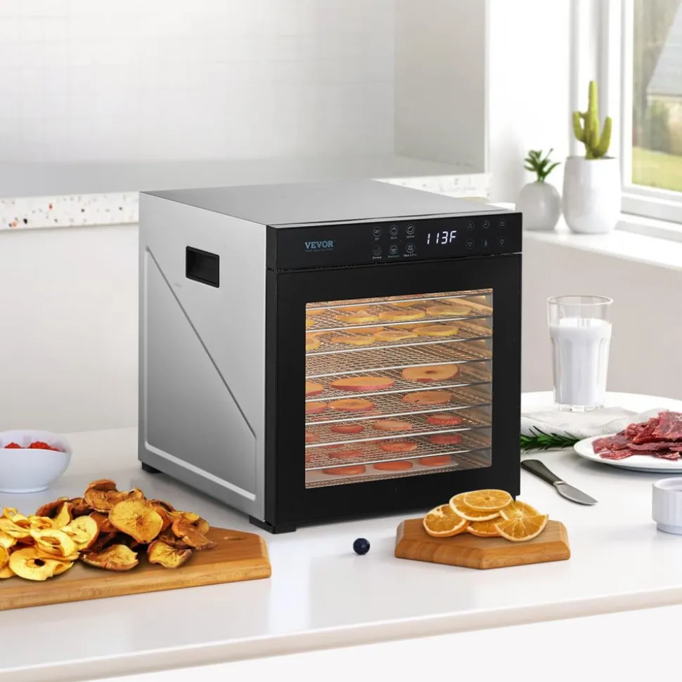 VEVOR Food Dehydrator Machine, 10 Stainless Steel Trays, 1000W Electric Food Dryer with Adjustable Temperature & 24-Hour Timer, Food-Dehydrator for Jerky, Meat, Fruit, Vegetables, Herbs, Dog Treats