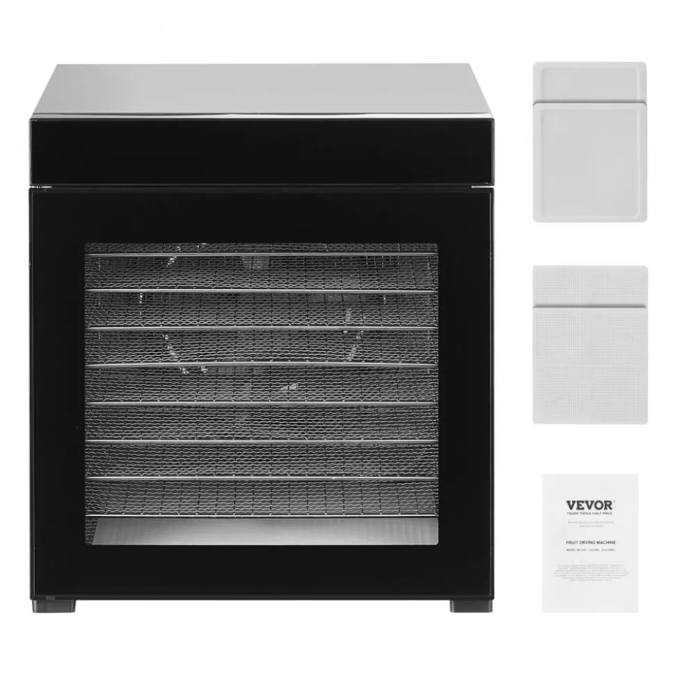 VEVOR Food Dehydrator Machine, 10 Stainless Steel Trays, 1000W Electric Food Dryer with Adjustable Temperature & 24-Hour Timer, Food-Dehydrator for Jerky, Meat, Fruit, Vegetables, Herbs, Dog Treats