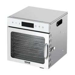 VEVOR Food Dehydrator Machine, 6 Stainless Steel Trays, 400W Electric Food Dryer with Adjustable Temperature & 24-Hour Timer, Freeze Dryer for Jerky, Meat, Fruit, Vegetables, Herbs, Dog Treats