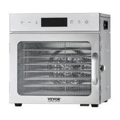VEVOR Food Dehydrator Machine, 6 Stainless Steel Trays, 400W Electric Food Dryer with Adjustable Temperature & 24-Hour Timer, Freeze Dryer for Jerky, Meat, Fruit, Vegetables, Herbs, Dog Treats