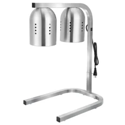 VEVOR Food Heat Lamp, 500W Bulbs, Commercial Food Warmer Light, Electric Stainless Steel French Fry Heating Lamp, Free-standing, Catering Food Warming Equipment for Kitchen Buffet Restaurant, Silver
