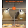 VEVOR Food Heat Lamp, 500W Electric Commercial Food Warmer Light, 2-Head Stainless Steel French Fry Heating Lamp with 3 Bulbs, Catering Food Warming Equipment for Kitchen, Buffet, Restaurant, Silver