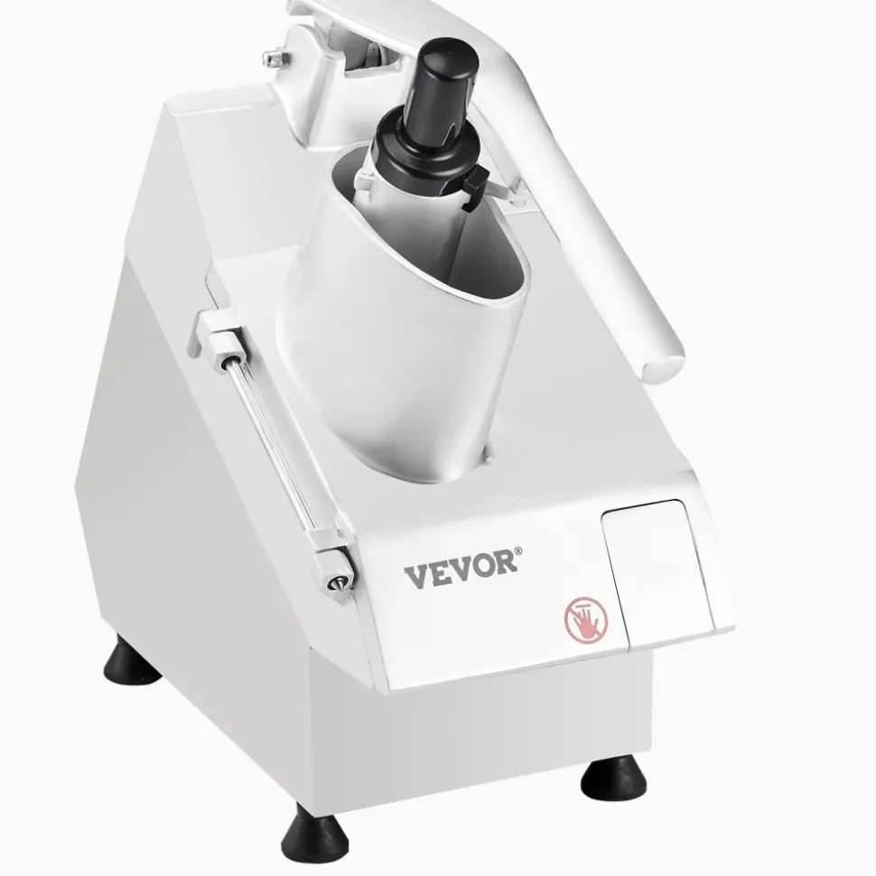 VEVOR Food Processor & Vegetable Chopper, 2 Feeding Holes Food-Grade Stainless Steel Food Processor Chopper with Detachable 6 Blades, 3mm/5mm/7mm/10mm Shredder, 2mm/4mm Slicer, for Vegetables, Fruit
