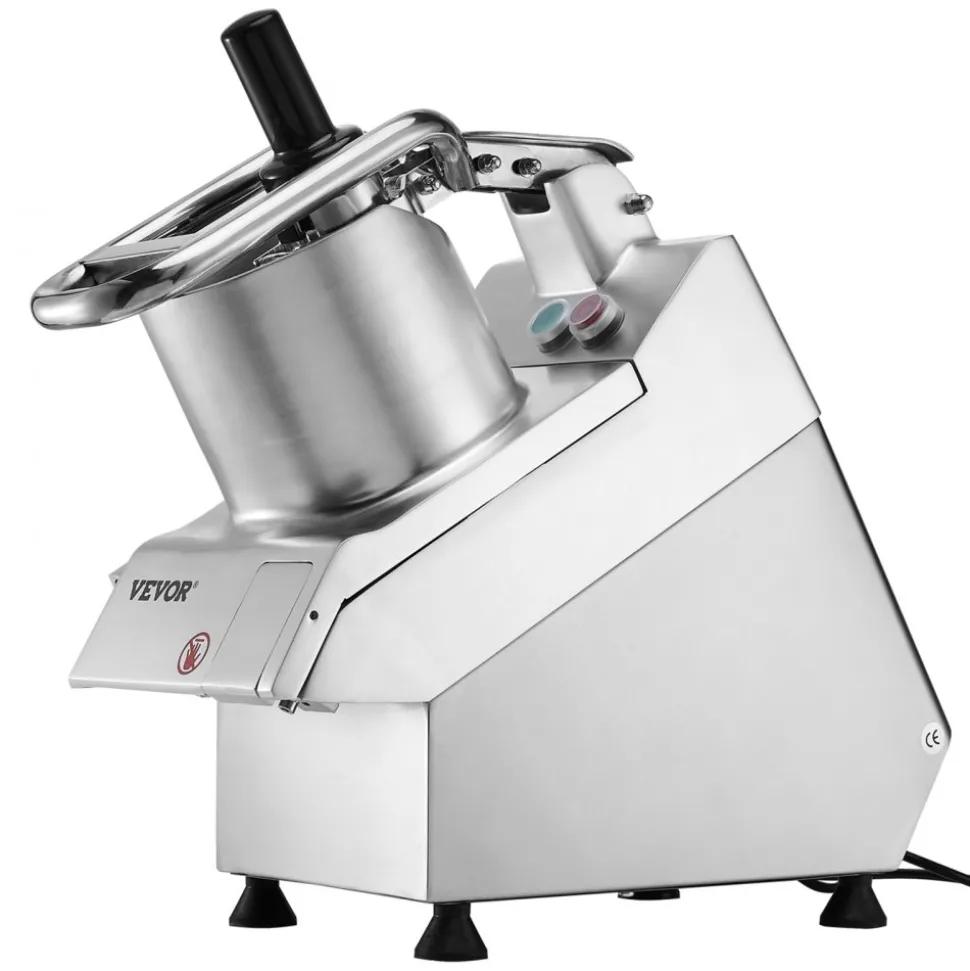 VEVOR Food Processor & Vegetable Chopper, 2 Feeding Holes Food-Grade Stainless Steel Food Processor Chopper with Detachable 6 Blades, 3mm/5mm/7mm/10mm Shredder, 2mm/4mm Slicer, for Vegetables, Fruit