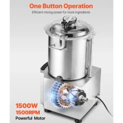 VEVOR Food Processor & Vegetable Chopper, 19 Quart Food-Grade Stainless Steel Food Processor Chopper with S-Curve Blade and Scraper, Ideal for Chopping Vegetables, Fruit, Grains, Nuts