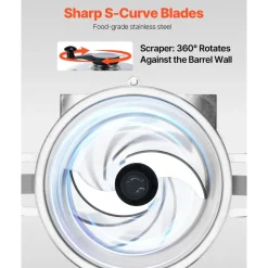 VEVOR Food Processor & Vegetable Chopper, 19 Quart Food-Grade Stainless Steel Food Processor Chopper with S-Curve Blade and Scraper, Ideal for Chopping Vegetables, Fruit, Grains, Nuts
