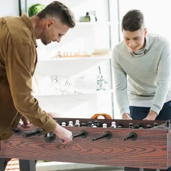 VEVOR Foosball Table, 48 inch Standard Size Table, Indoor Full Size Foosball Tables for Home, Family, and Game Room, Durable Soccer Set, Includes 2 Balls, Score Keeper, and 2 Cup Holders