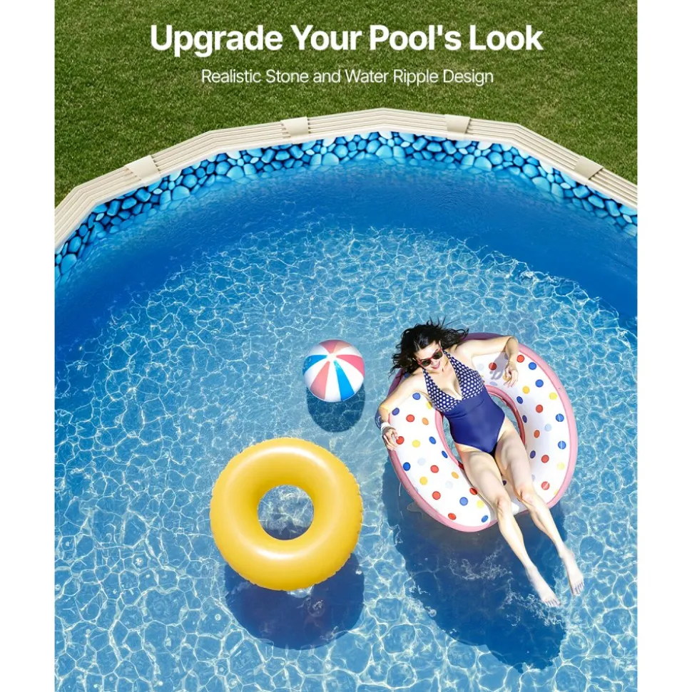 VEVOR 18-Foot-by-33-Foot Oval Pool Liner for Unibead Above Ground Swimming Pools, Standard Gauge, 52inch Wall Height