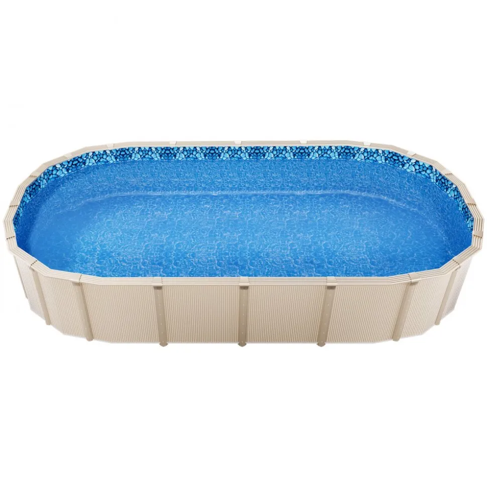 VEVOR 18-Foot-by-33-Foot Oval Pool Liner for Unibead Above Ground Swimming Pools, Standard Gauge, 52inch Wall Height