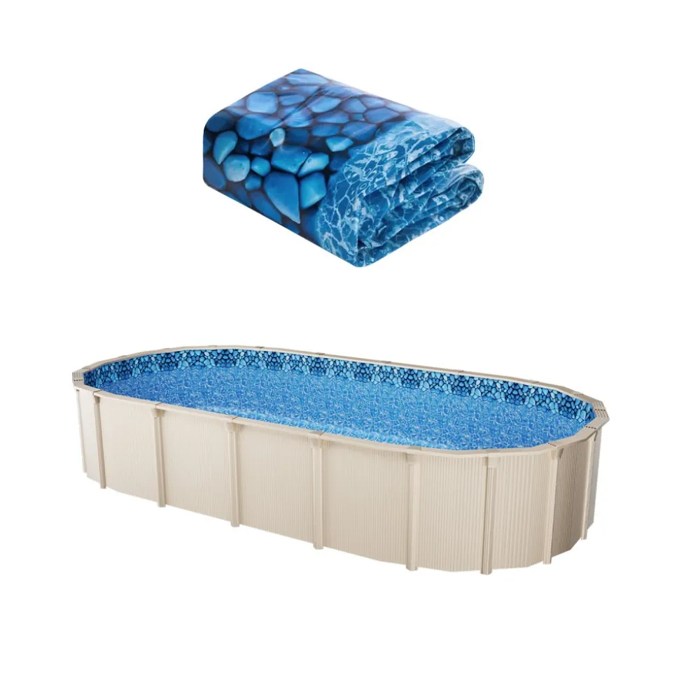 VEVOR 18-Foot-by-33-Foot Oval Pool Liner for Unibead Above Ground Swimming Pools, Standard Gauge, 52inch Wall Height