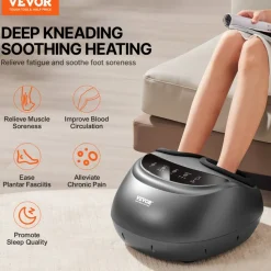 VEVOR Foot Massager Machine with Heat, Deep-Kneading, Compression, and Shiatsu for Plantar Fasciitis, Neuropathy, Gifts for Men, Women - Fits up to Men Size 12