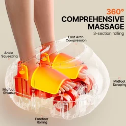 VEVOR Foot Massager Machine with Heat, Deep-Kneading, Compression, and Shiatsu for Plantar Fasciitis, Neuropathy, Gifts for Men, Women - Fits up to Men Size 12