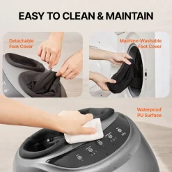 VEVOR Foot Massager Machine with Heat, Deep-Kneading, Compression, and Shiatsu for Plantar Fasciitis, Neuropathy, Gifts for Men, Women - Fits up to Men Size 12