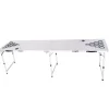 VEVOR 8 Foot Portable Beer Pong Table, Folding Tailgate Table, Cup Holes, Dry Erase Markers and Carrying Handles, Adjustable Height, Lightweight Table for Office, Tailgate Party & Camping, White