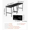 VEVOR 8 Foot Portable Beer Pong Table, Foldable 36 inch Heightened Table,  Carrying Handles and 6 Pong Balls, Lightweight Tailgate Table for Office, Tailgate Party, Travel & Camping, Black