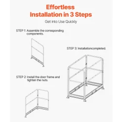 VEVOR 6 Foot Scaffolding Safety Guardrail, Rustproof Solid Carbon Steel Scaffold Guard Rail of 55.4 lbs Load Capacity, Baker Style Metal Guardrails Accessory System for Scaffolding Platform, Yellow