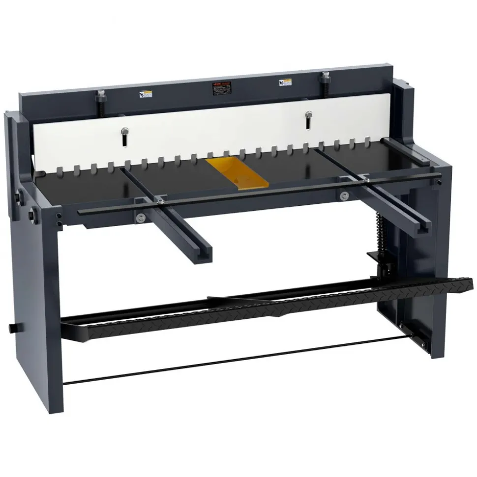 VEVOR Foot Stomp Sheet Metal Shear, 52 in Width Manual Floor Shear, with Soild Steel Frame, Adjustable Blade Gap, Material Stops, Foot-Pedal Control for Cutting Steel, Copper, Rebar, and Aluminum