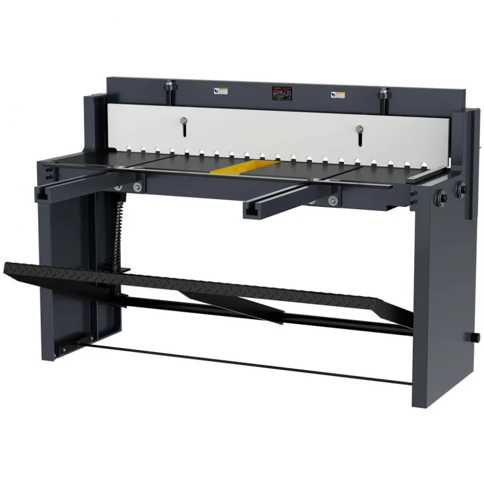 VEVOR Foot Stomp Sheet Metal Shear, 52 in Width Manual Floor Shear, with Soild Steel Frame, Adjustable Blade Gap, Material Stops, Foot-Pedal Control for Cutting Steel, Copper, Rebar, and Aluminum