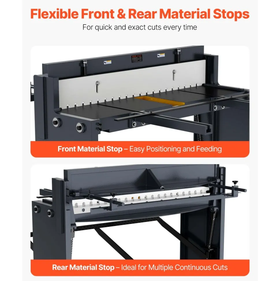 VEVOR Foot Stomp Sheet Metal Shear, 52 in Width Manual Floor Shear, with Soild Steel Frame, Adjustable Blade Gap, Material Stops, Foot-Pedal Control for Cutting Steel, Copper, Rebar, and Aluminum