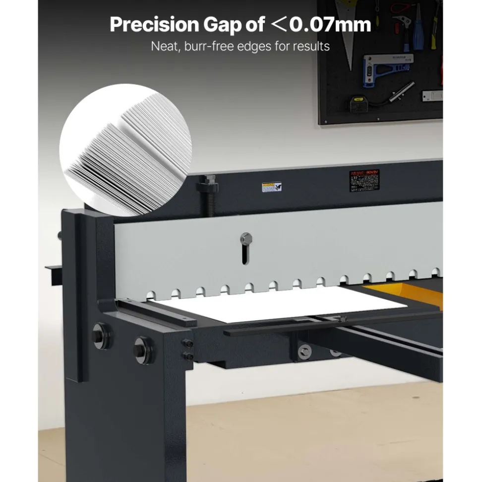 VEVOR Foot Stomp Sheet Metal Shear, 52 in Width Manual Floor Shear, with Soild Steel Frame, Adjustable Blade Gap, Material Stops, Foot-Pedal Control for Cutting Steel, Copper, Rebar, and Aluminum