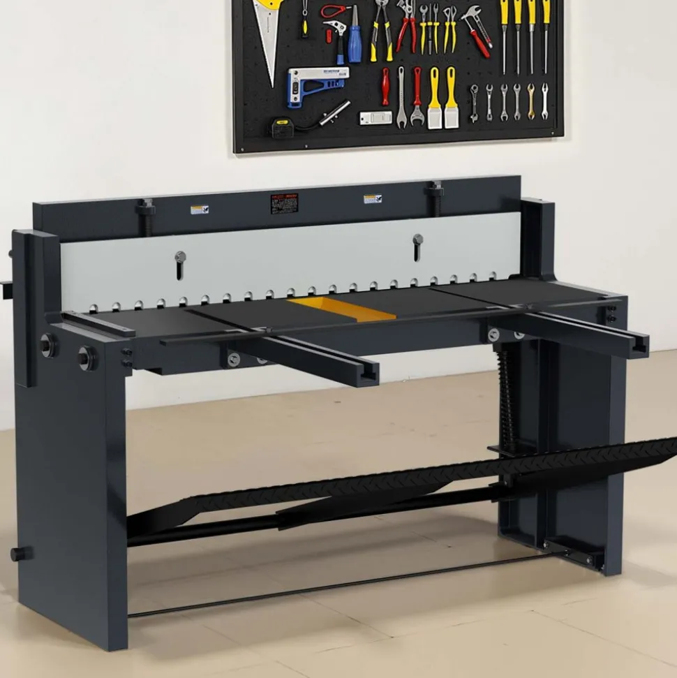 VEVOR Foot Stomp Sheet Metal Shear, 52 in Width Manual Floor Shear, with Soild Steel Frame, Adjustable Blade Gap, Material Stops, Foot-Pedal Control for Cutting Steel, Copper, Rebar, and Aluminum