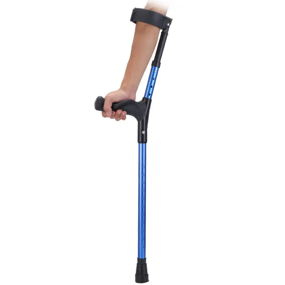 VEVOR Forearm Crutches for Adults, 11-Level Height Adjustable Walking Crutches with 4-Level Upper Cuff, Lightweight Aluminum Medical Support Crutches for Leg Injury Surgery Disabled, 1 Pair (350LBS)