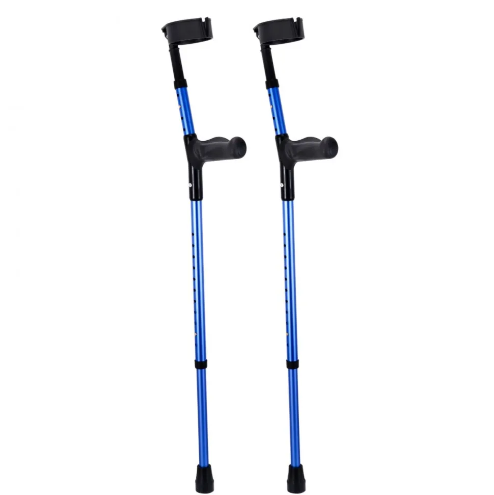 VEVOR Forearm Crutches for Adults, 11-Level Height Adjustable Walking Crutches with 4-Level Upper Cuff, Lightweight Aluminum Medical Support Crutches for Leg Injury Surgery Disabled, 1 Pair (350LBS)