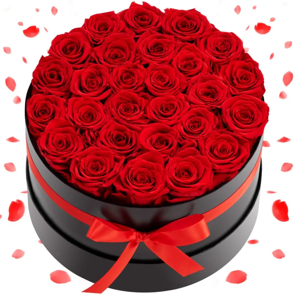 VEVOR Forever Flowers, 50 Preserved Roses in a Box, Eternal Flowers Immortal Bouquet Birthday Present for Delivery Prime Women Her Wife Mothers, Anniversary, Valentine's Day,Christmas, Sweet Pink