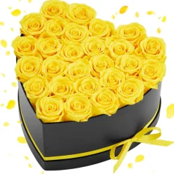 VEVOR Forever Flowers, 50 Preserved Roses in a Heart Shape Box, Eternal Flowers Immortal Bouquet Birthday Present for Delivery Prime Women Her Wife Mothers, Anniversary, Valentine's Day,Christmas, Red