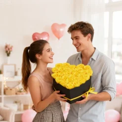 VEVOR Forever Flowers, 50 Preserved Roses in a Heart Shape Box, Eternal Flowers Immortal Bouquet Birthday Present for Delivery Prime Women Her Wife Mothers, Anniversary, Valentine's Day,Christmas, Red