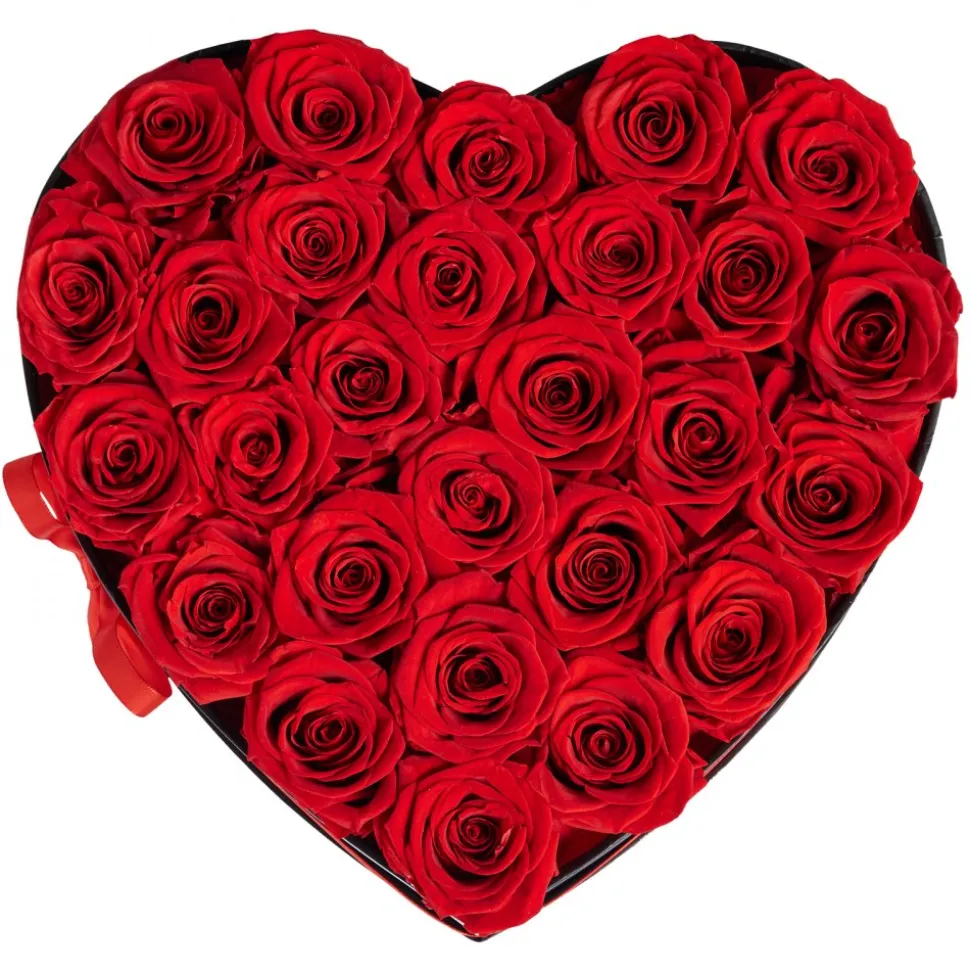 VEVOR Forever Flowers, 27 Preserved Roses in a Heart Shape Box, Eternal Flowers Immortal Bouquet Birthday Present for Delivery Prime Women Her Wife Mothers, Anniversary, Valentine's Day,Christmas, Red