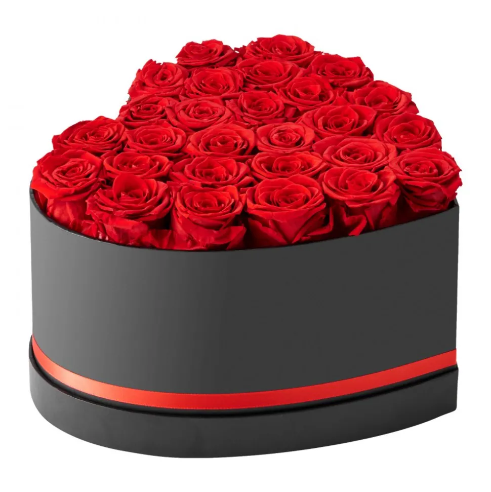 VEVOR Forever Flowers, 27 Preserved Roses in a Heart Shape Box, Eternal Flowers Immortal Bouquet Birthday Present for Delivery Prime Women Her Wife Mothers, Anniversary, Valentine's Day,Christmas, Red