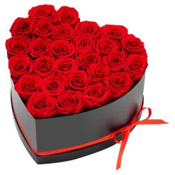 VEVOR Forever Flowers, 27 Preserved Roses in a Heart Shape Box, Eternal Flowers Immortal Bouquet Birthday Present for Delivery Prime Women Her Wife Mothers, Anniversary, Valentine's Day,Christmas, Red