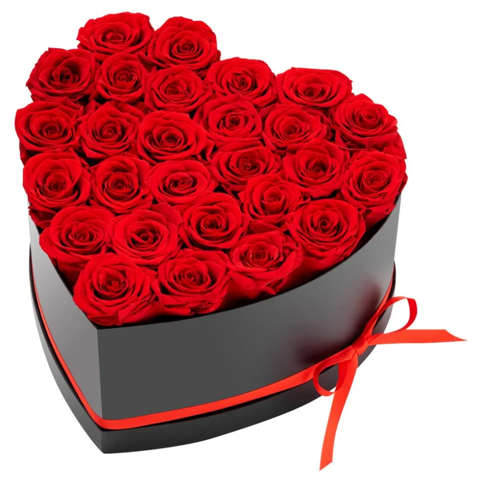 VEVOR Forever Flowers, 27 Preserved Roses in a Heart Shape Box, Eternal Flowers Immortal Bouquet Birthday Present for Delivery Prime Women Her Wife Mothers, Anniversary, Valentine's Day,Christmas, Red