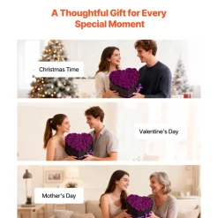 VEVOR Forever Flowers, 27 Preserved Roses in a Box, Eternal Flowers Immortal Bouquet Birthday Present for Delivery Prime Women Her Wife Mothers, Anniversary, Valentine's Day,Christmas, Rose Red