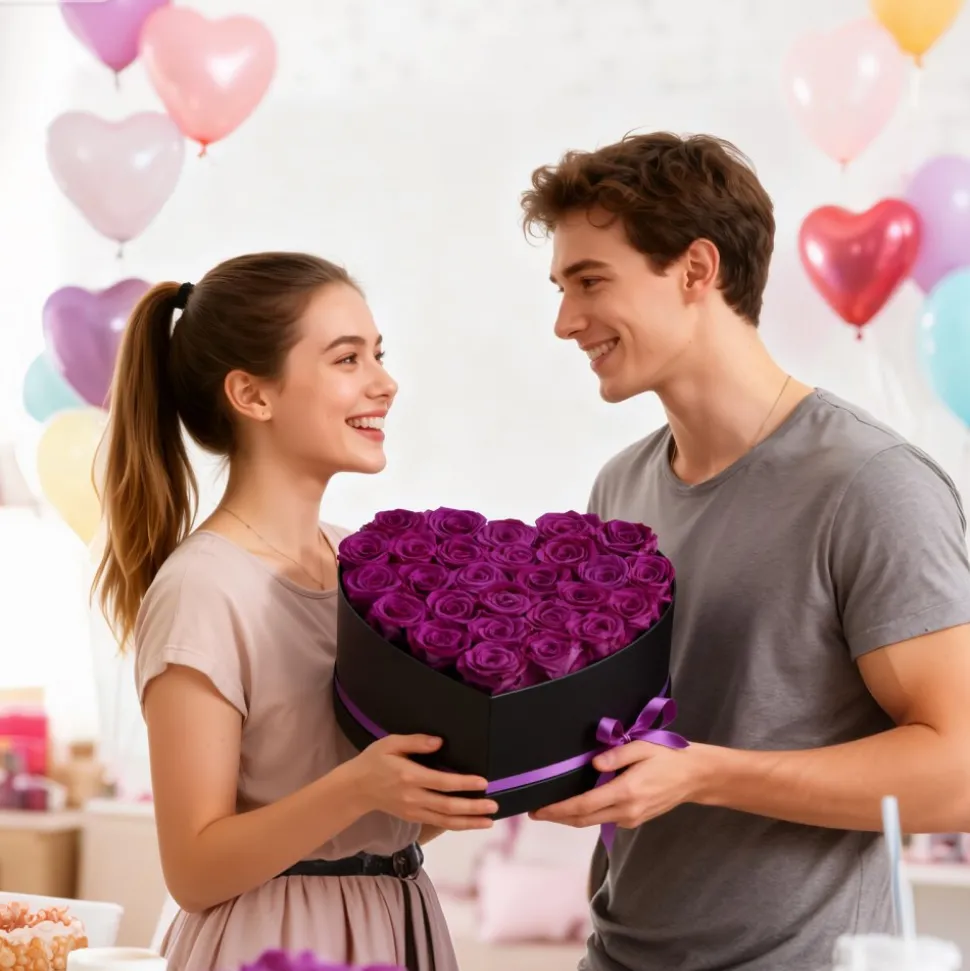 VEVOR Forever Flowers, 27 Preserved Roses in a Box, Eternal Flowers Immortal Bouquet Birthday Present for Delivery Prime Women Her Wife Mothers, Anniversary, Valentine's Day,Christmas, Rose Red