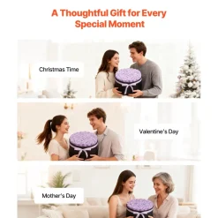 VEVOR Forever Flowers, 50 Preserved Roses in a Box, Eternal Flowers Immortal Bouquet Birthday Present for Women Her Wife Mothers, Anniversary, Valentine's Day,Christmas, Lavender Purple